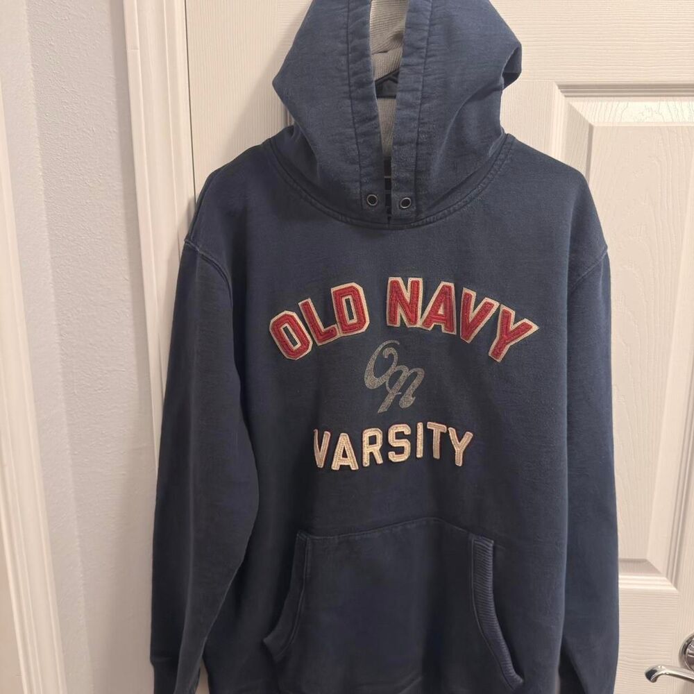 (2004-2008) Old Navy Surplus Varsity Hoodie - Navy - XL